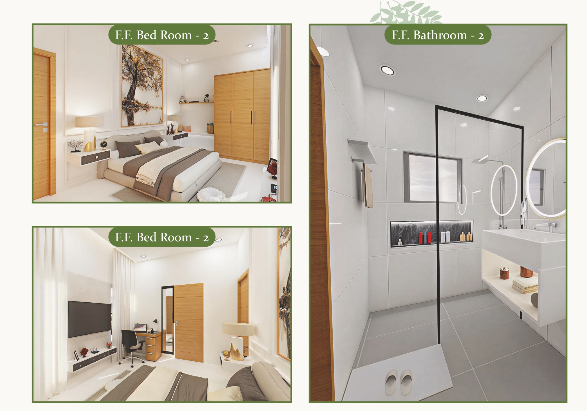 Bedroom and Bathroom Interior