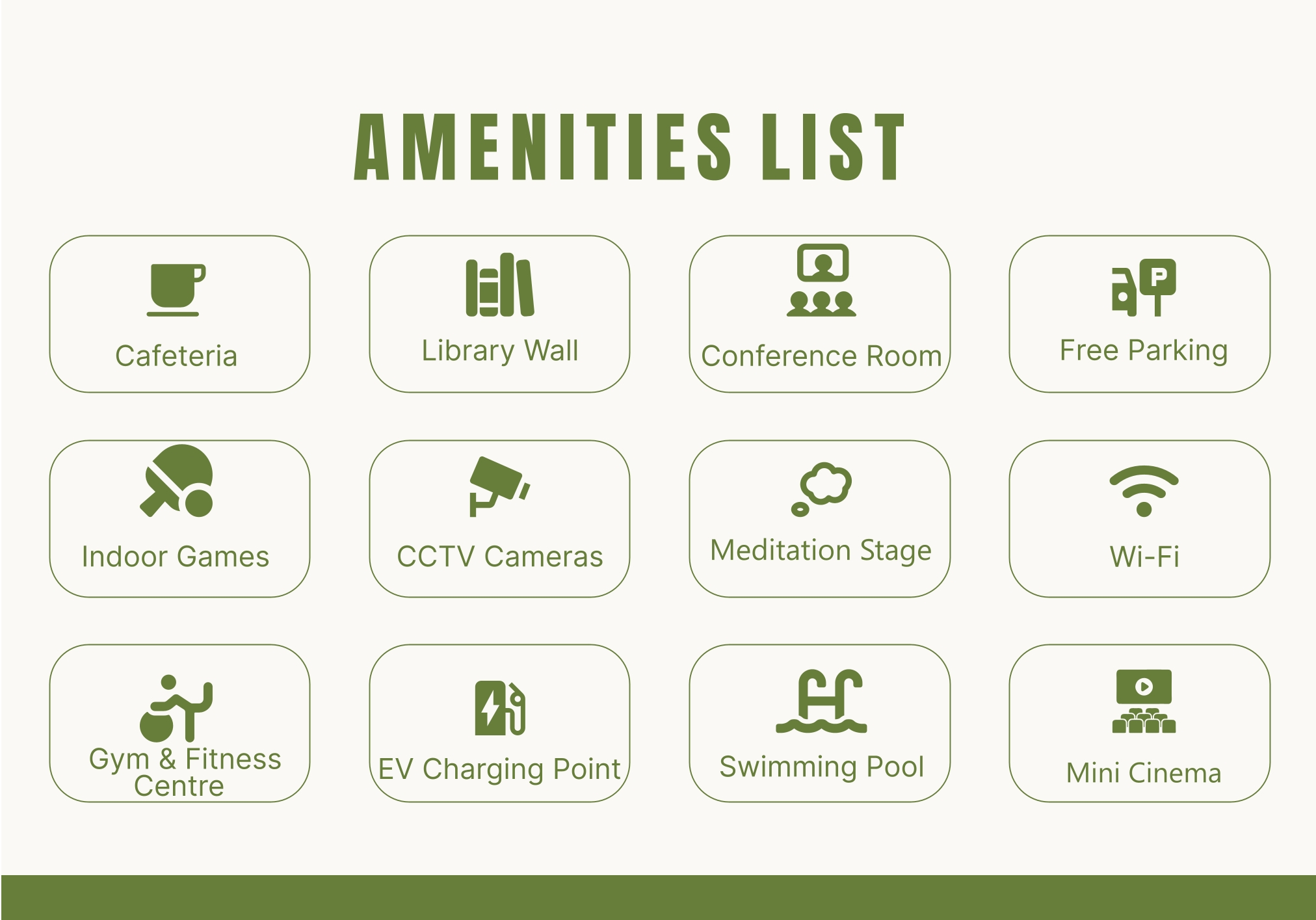 Amenities List