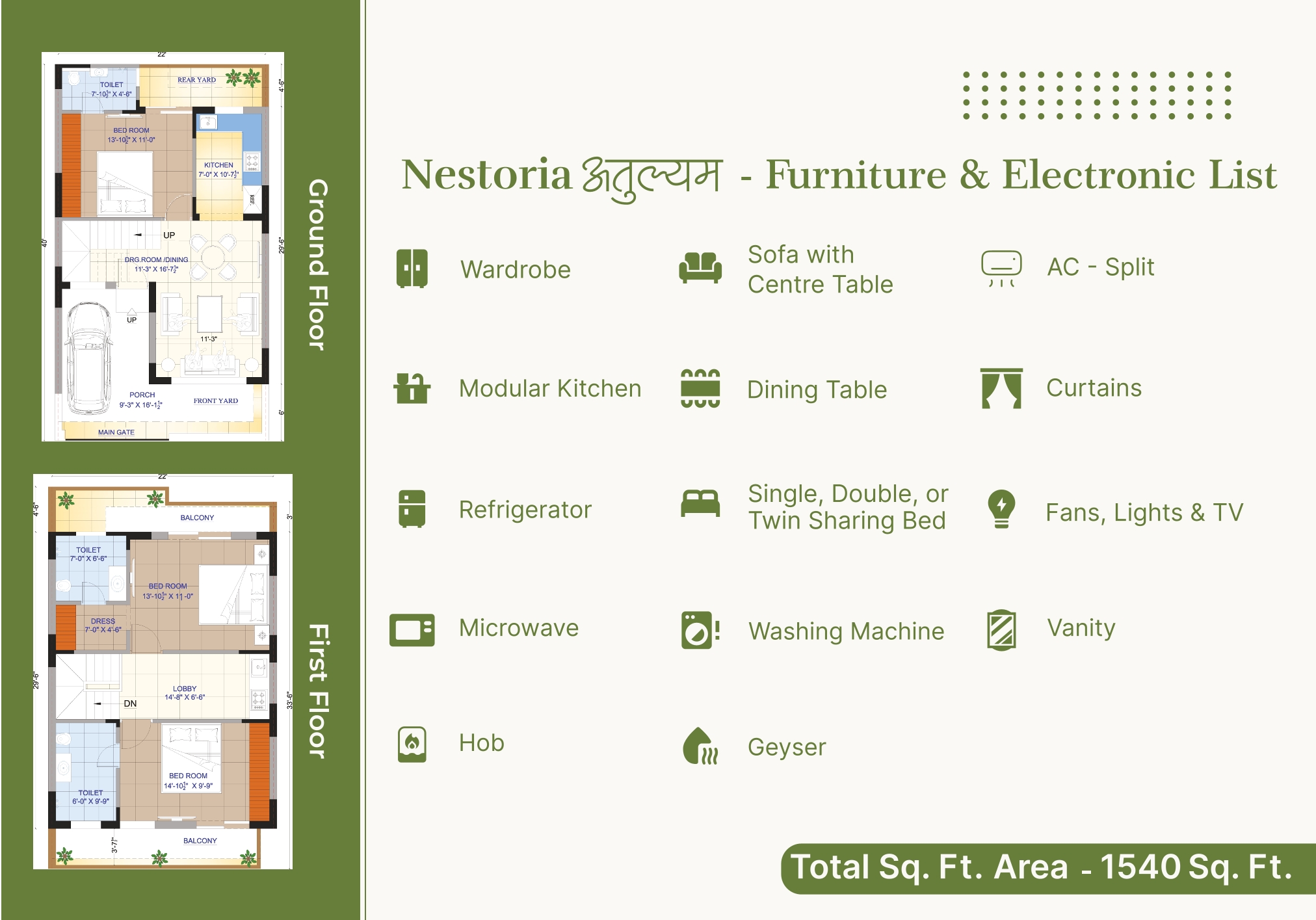 Floor Plan and Furniture List